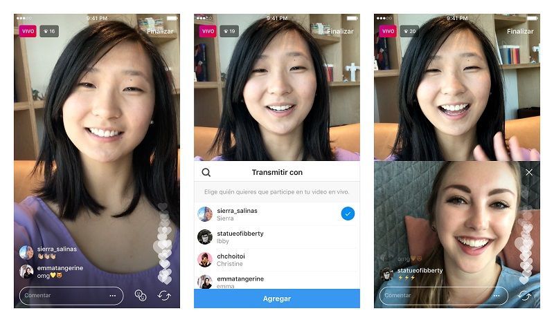 Instagram te Permiten Agregar un Amigo a la Transmisión en Vivo